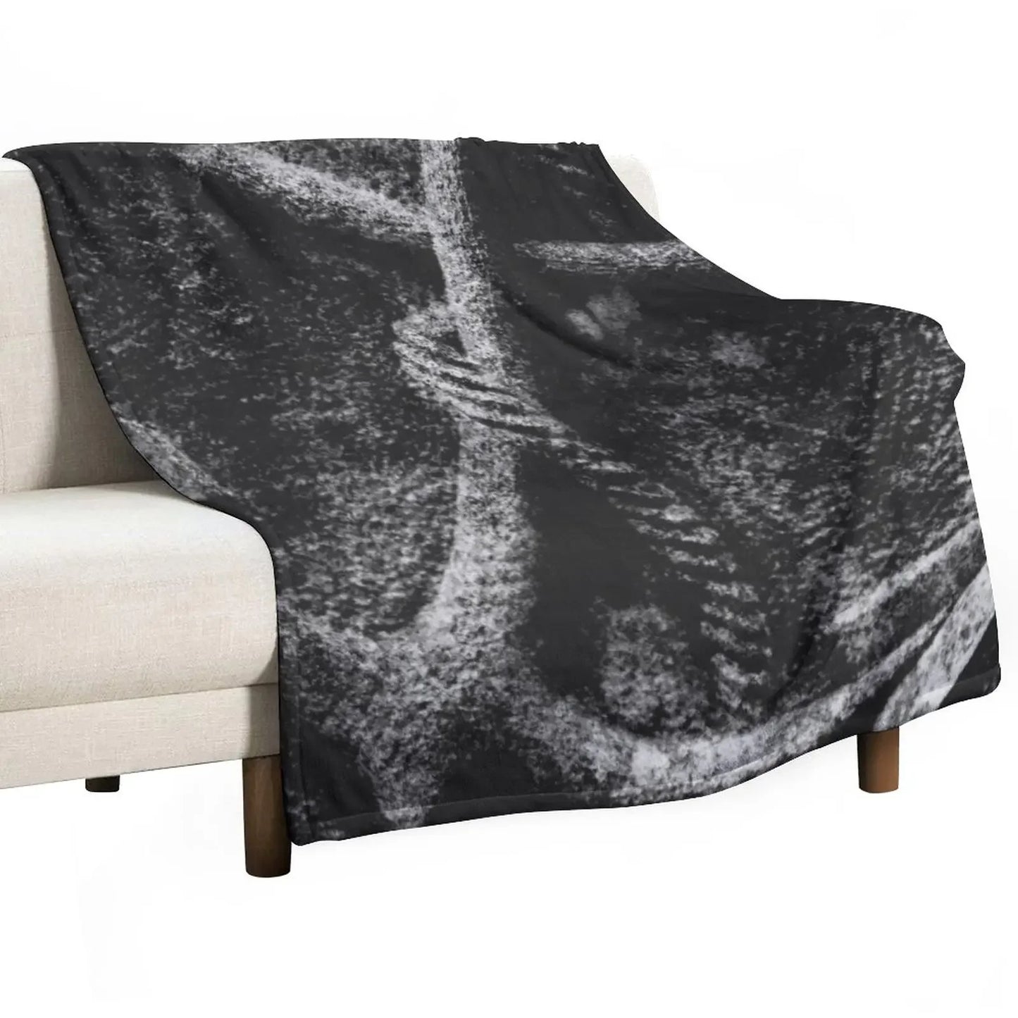 Nautical Rope & Anchor Navy Black And White Weighted Blanket