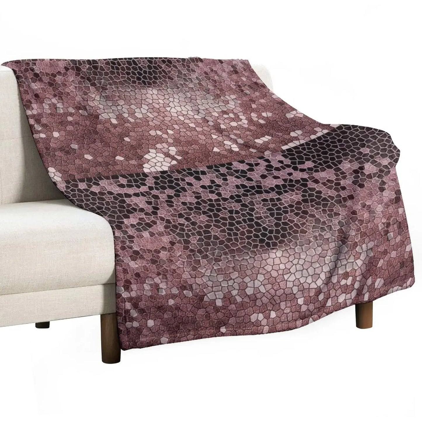 Dark Maroon Burgundy Design Pattern Throw Blanket